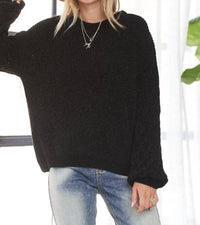 Madelyn - Puff Sleeve Sweater Top - Plus