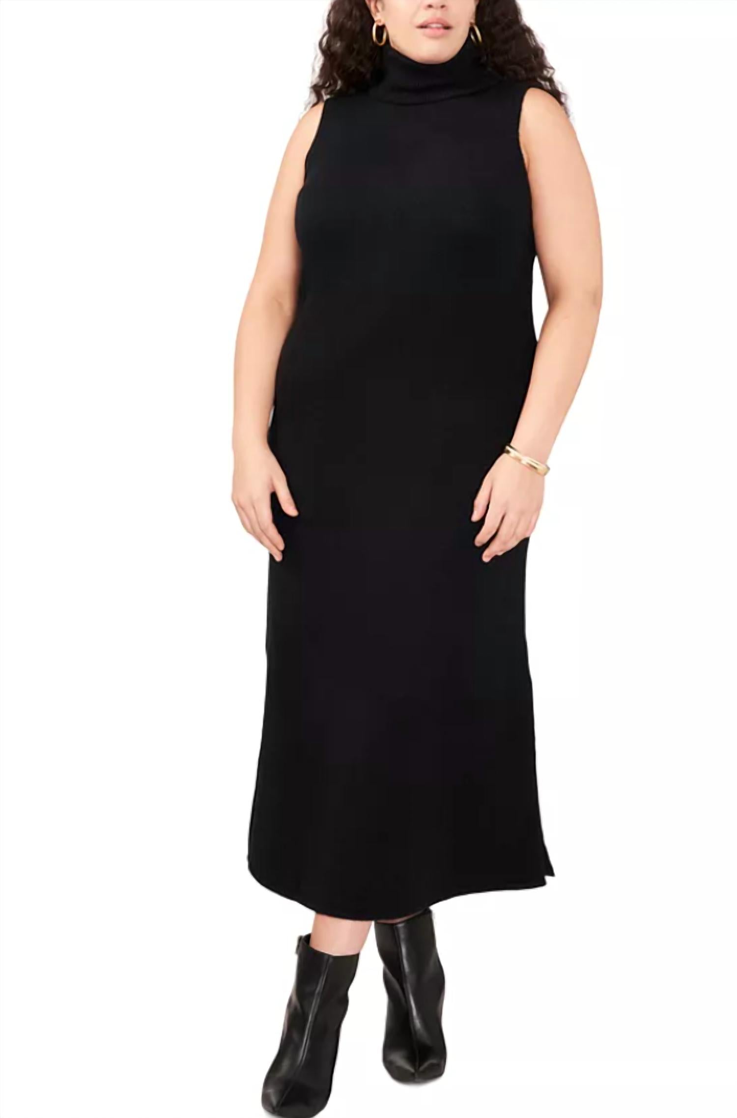 Vince Camuto - Sleeveless Turtleneck Sweater Dress