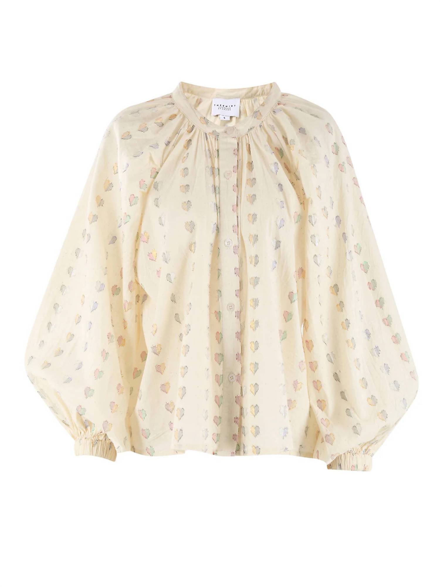 THE SHIRT Women's The Minka Shirt in lurex hearts - women's blouse - view 4