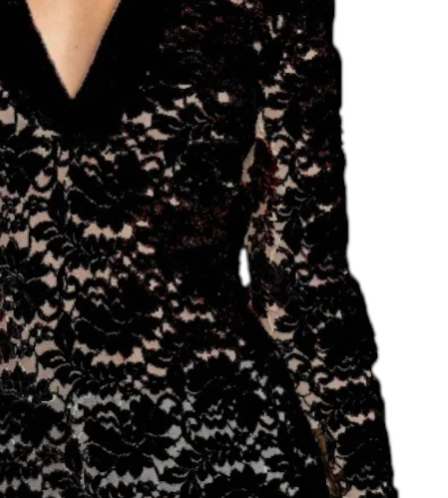 Red Haute - Deep V Lace Shirt