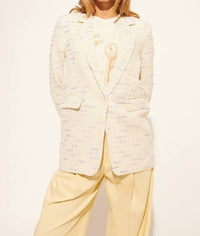 JOHN + JENN Elio Coastal Tweed Jacket in cream - women's jacket