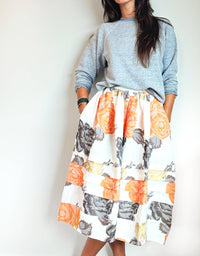 Claramonte - Manon Brocade Roses Skirt