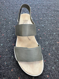 Ziera Women's Garlin Sandal in olive white - women's sandal - detail view