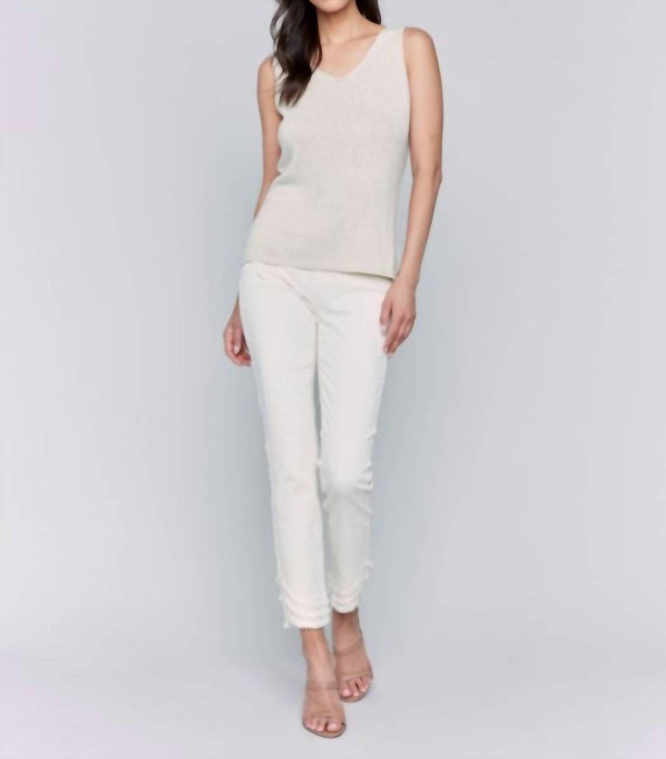 Charlie B - Metallic Lurex Knit Cami Top