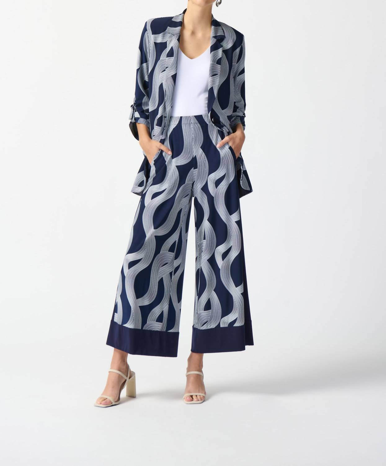 Joseph Ribkoff - Abstract Print Long Jacket