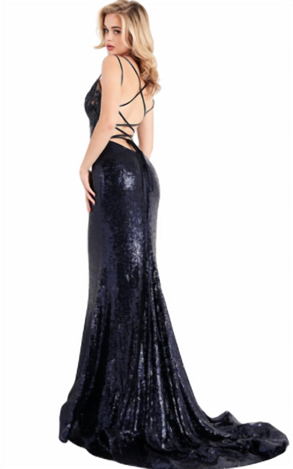 Jovani - Sequin Fitted Gown