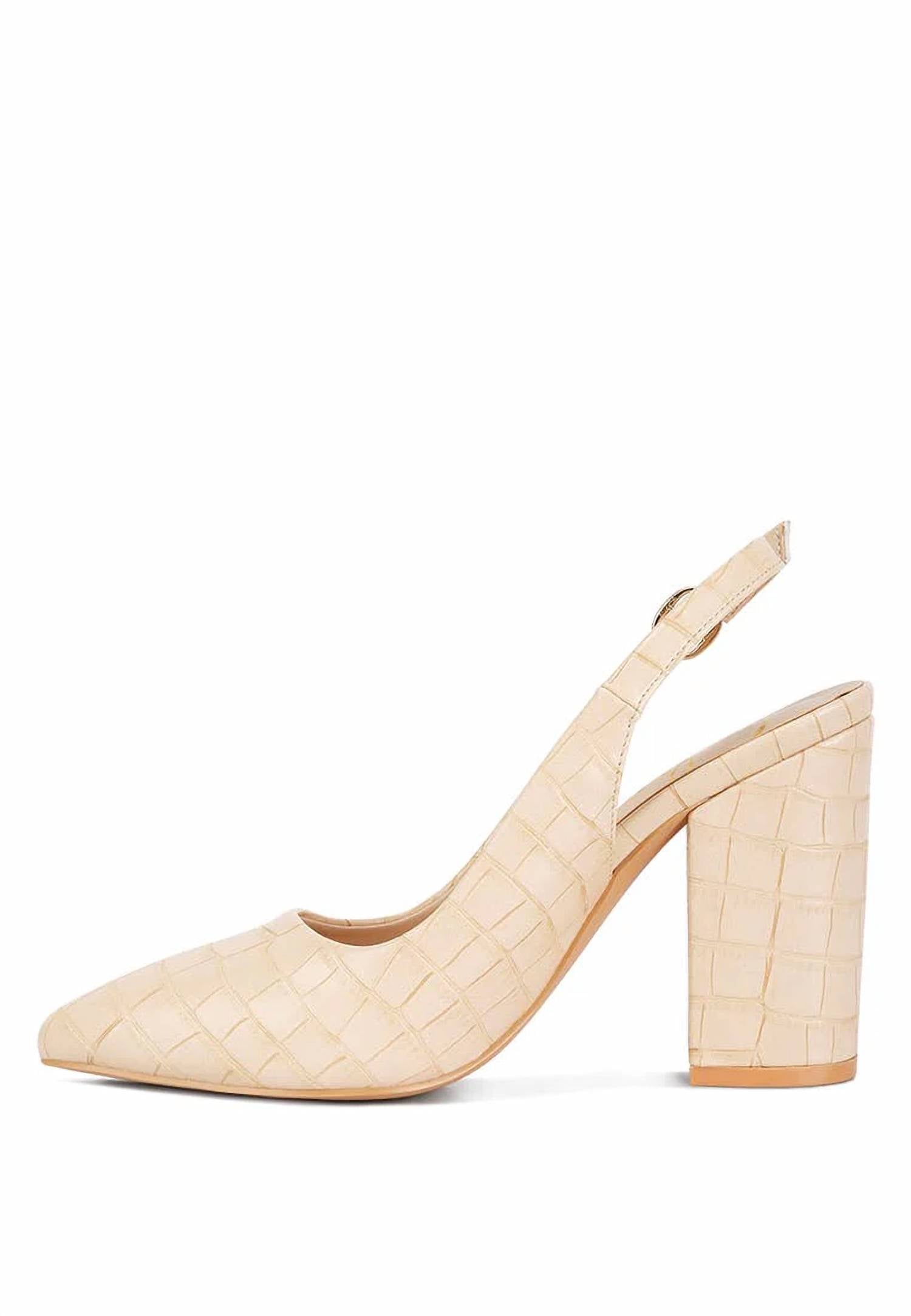 Rag Company - Women's Macha Croctexture Sling Back Heels