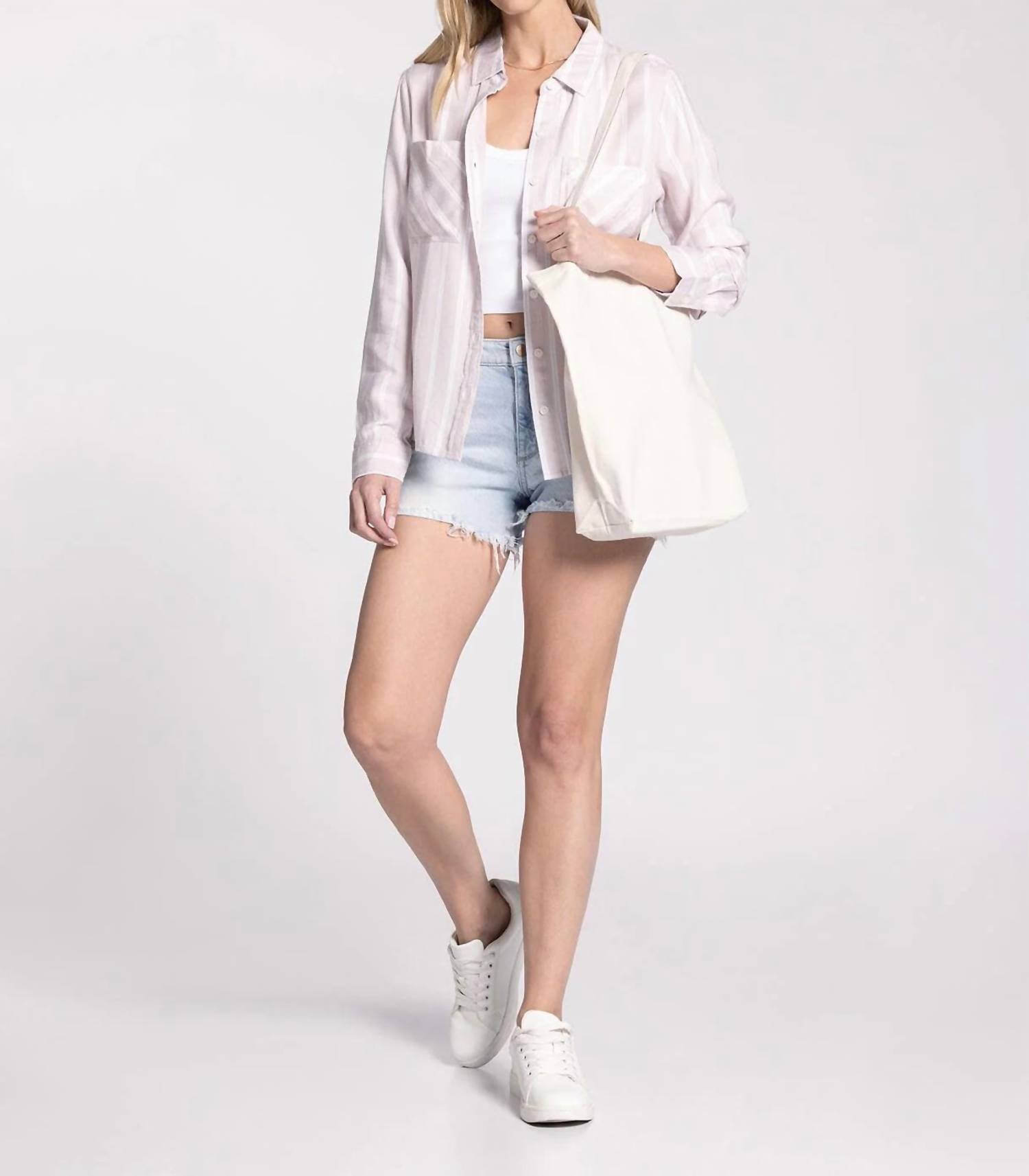 Thread & Supply Myla Button Down Shirt in pink - women's shirt