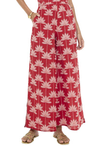 Phie Collective Planta Pleated Jumpsuit in red - women's pants - alternate view