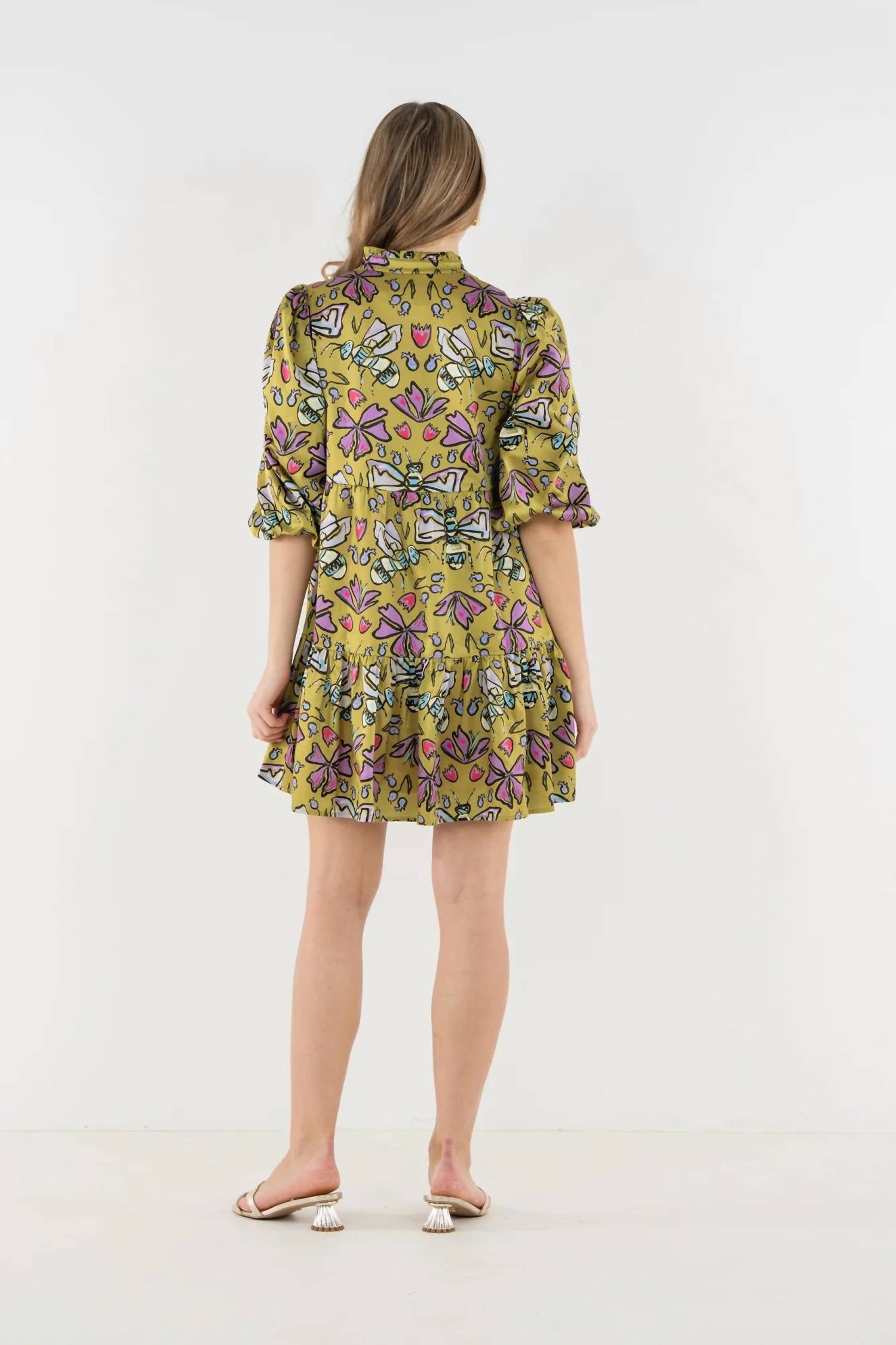 Emily McCarthy Sadie Mini Dress in dutch bee - women's dress - alternate view