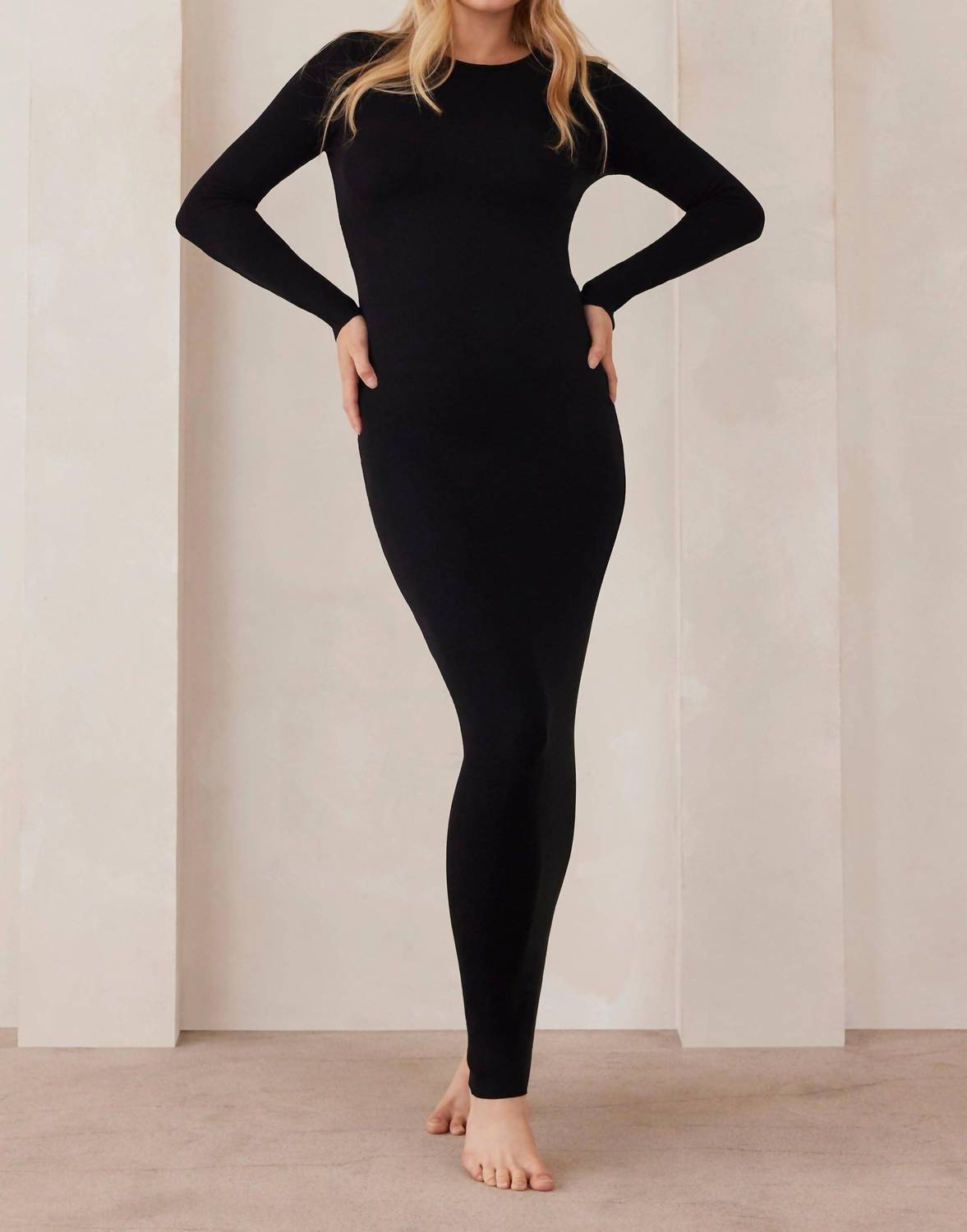 Bumpsuit - Soft Rib Maxi Long Sleeve Dress
