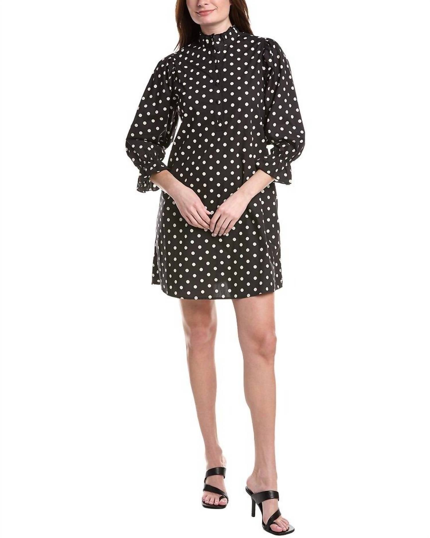 Flora Bea Adelina Dots Dress in black - women's dress