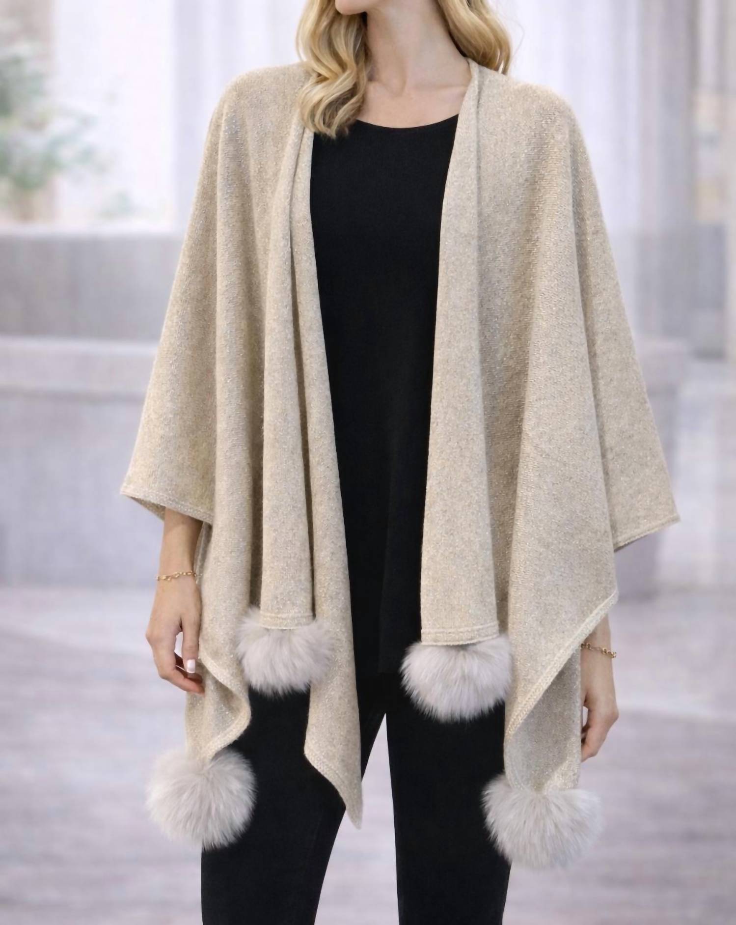 Mitchie'S Matchings - knit wrap with sequin sparkles