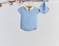 Paloma De La O - Boy's Knit Polo Checkered Romper