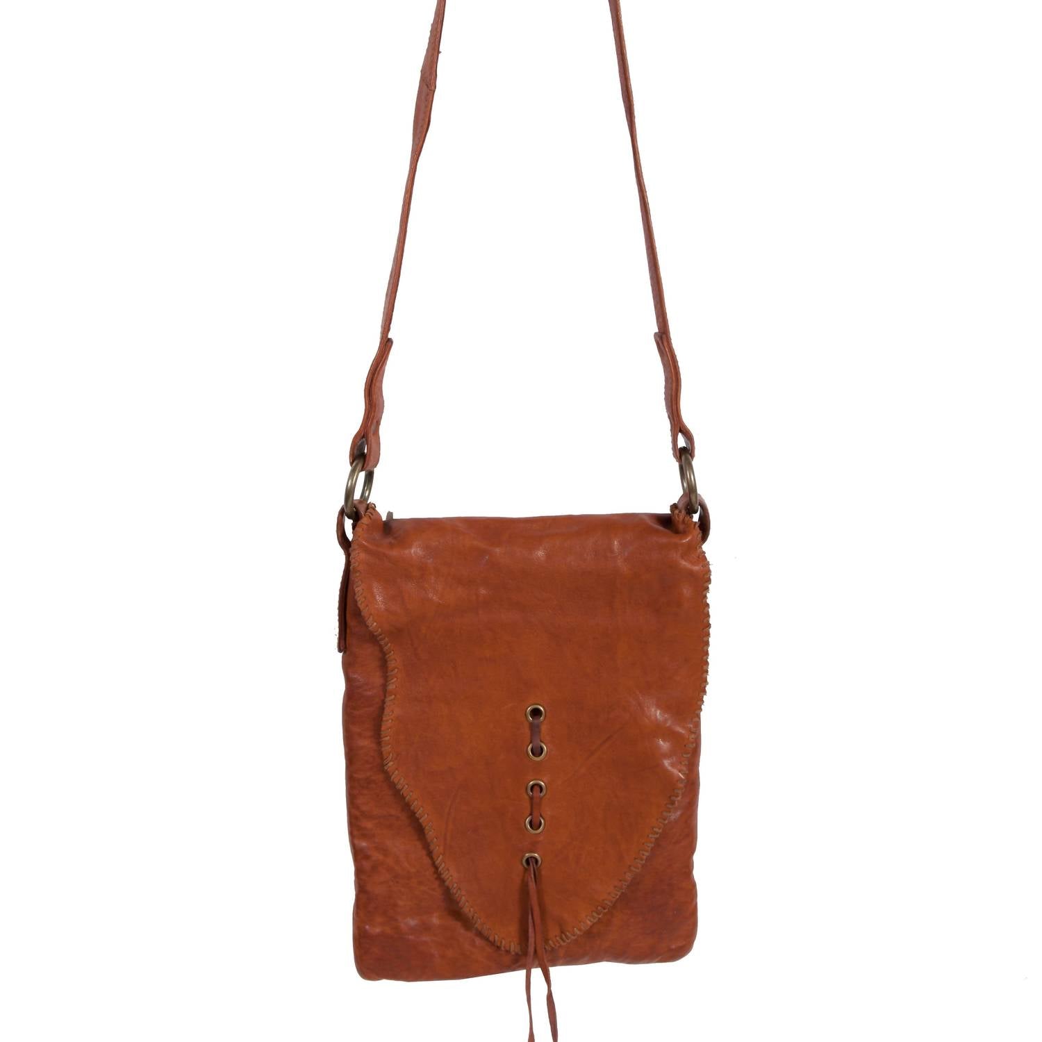 Scully Whipstitch Leather Handbag Purse in cognac - women's bag - alternate view