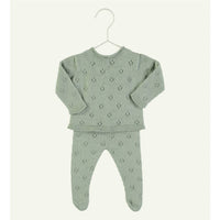 Mamitis Kid's Bali Reversible Knit Pants Set in green - item - detail view