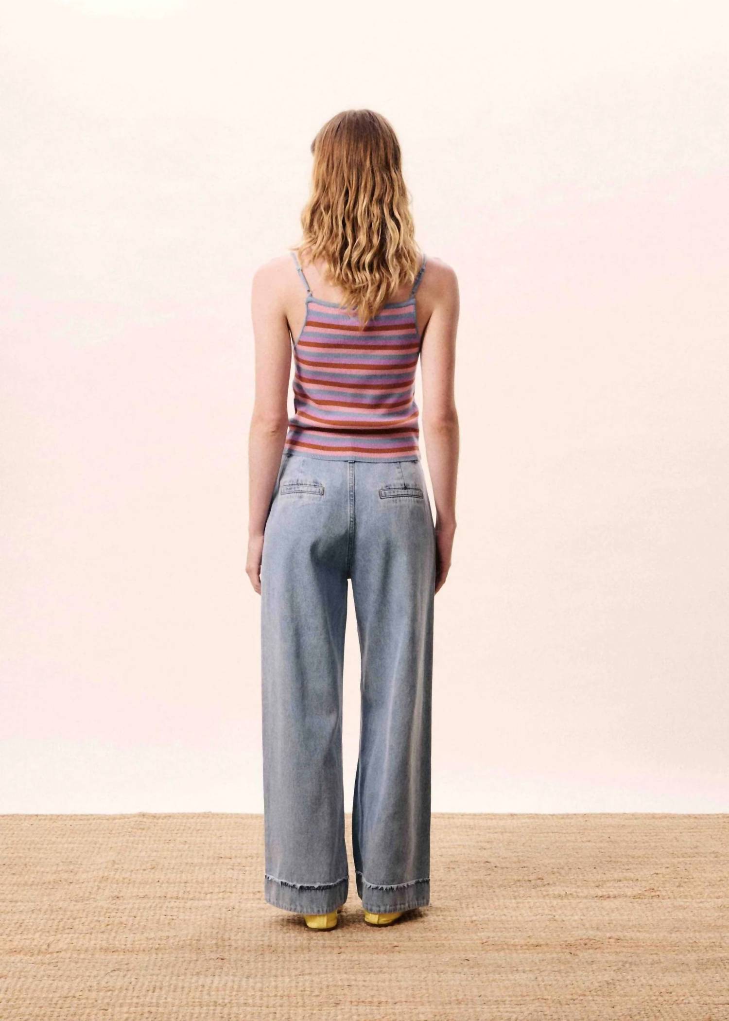 FRNCH Corallia Stripe Cami in multi - women's shirt - alternate view