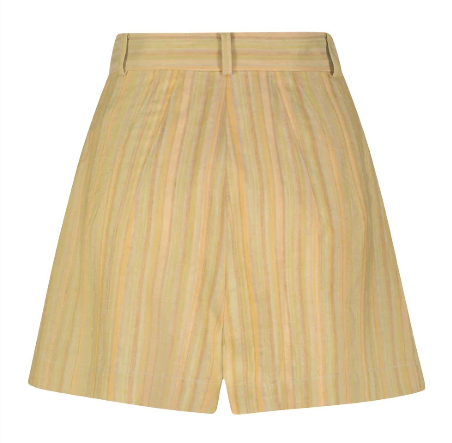 Matthew Bruch - Button Pleated Viscose Linen Short