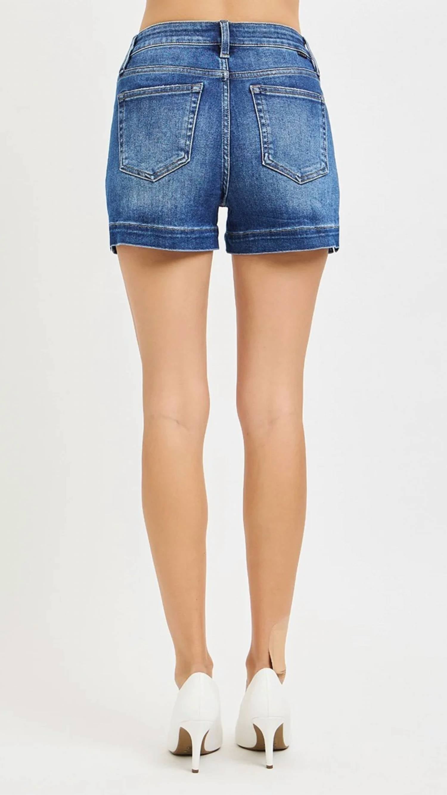 Risen - High Rise Side Slit Shorts