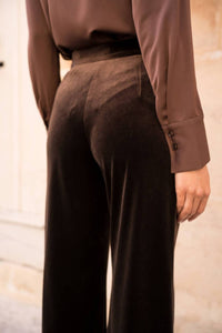 Attentif - Straight Cut Velvet Pants