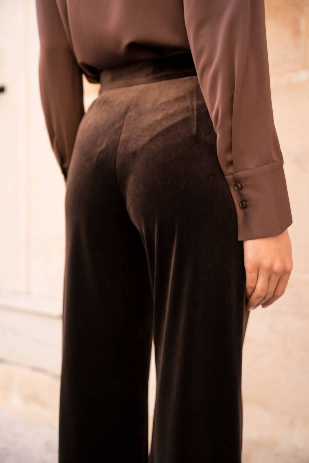 Attentif - Straight Cut Velvet Pants