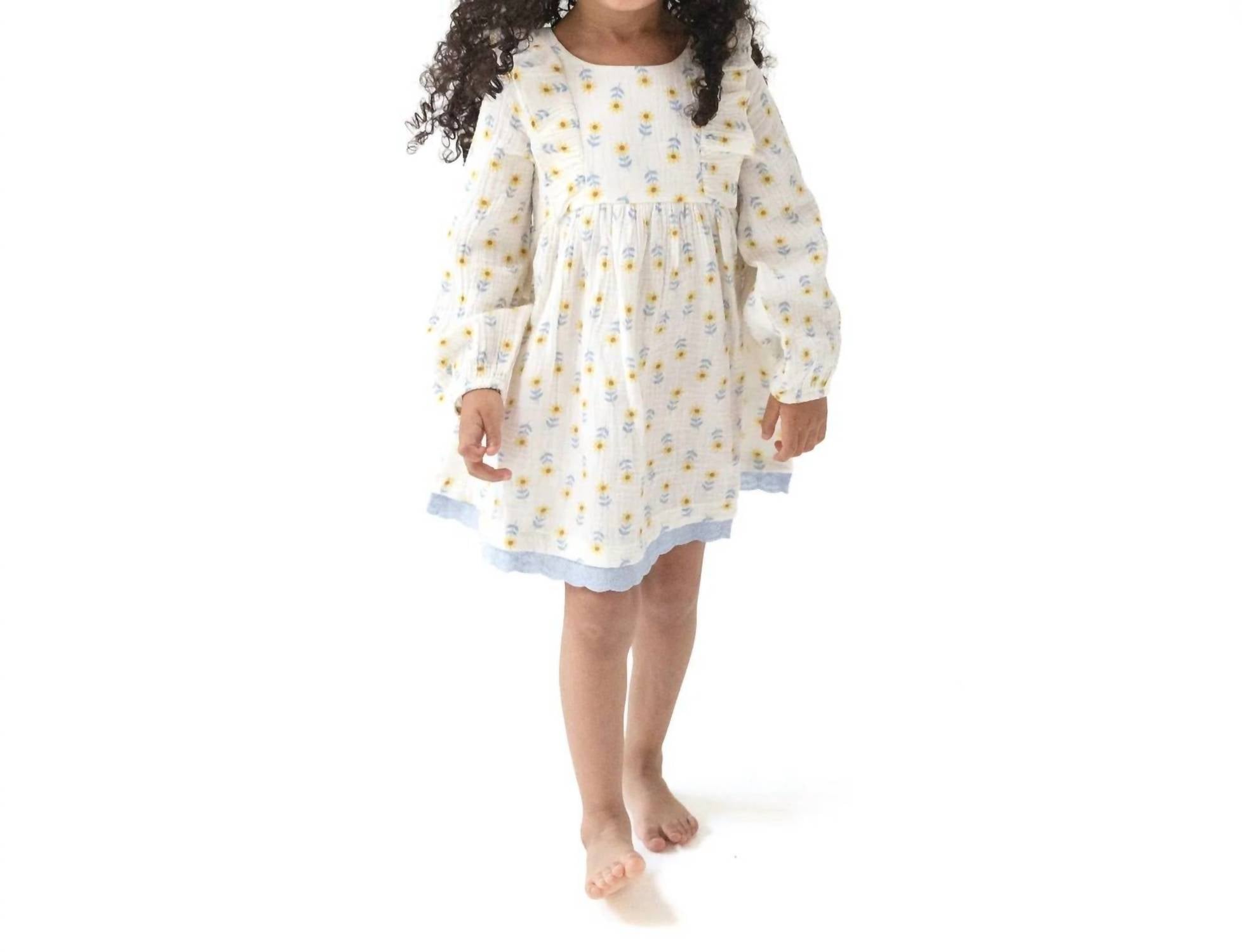 Angel Dear - Girls' Western Sunflower Dress And Ribbed Legging Set