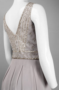 Sue Wong - Sleeveless Beaded Bodice Pleated Dress