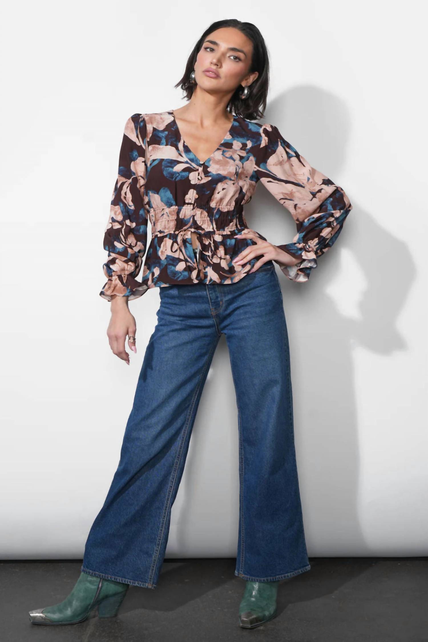 Greylin - Printed V-neck Top