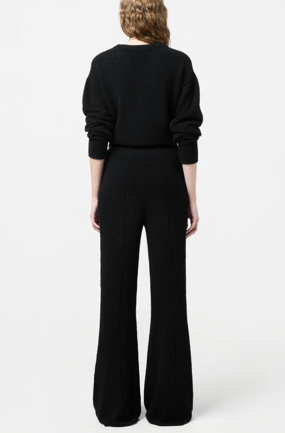 Guest In Residence Boucle Flare Pants in residence boucle flare pants in black - women's pants - detail view