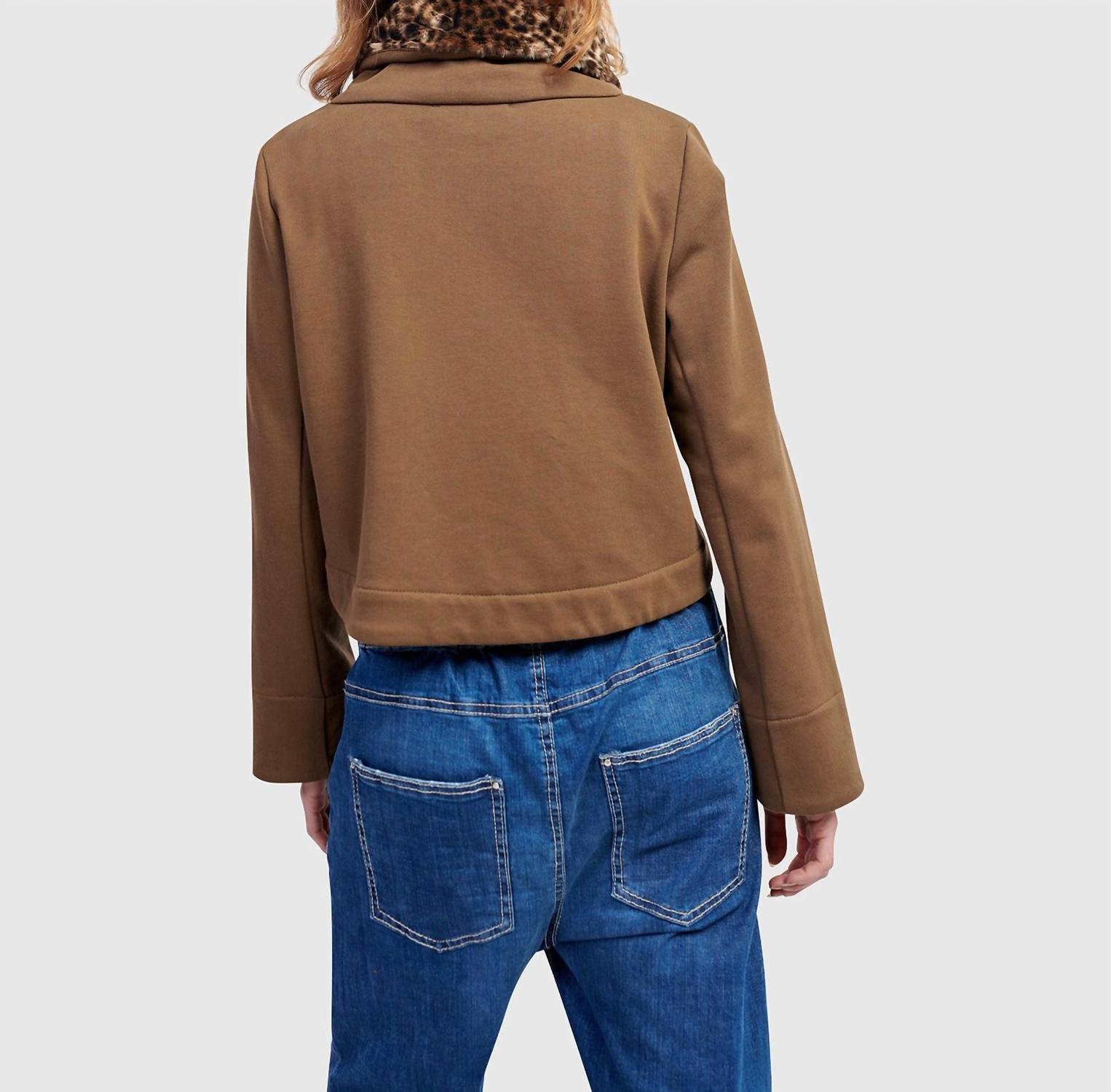 ALEMBIKA Urban Snug Moto Jacket in camel - women's jacket - alternate view