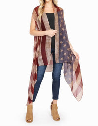 Riah Fashion - Women's Flag Style Shawl
