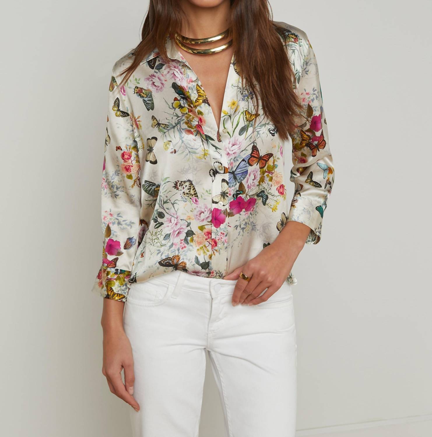 L'Agence - Dani Silk Charonda Butterfly Blouse