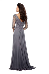 Montage by Mon Cheri Evening Dress in gray heather - women's dress - alternate view