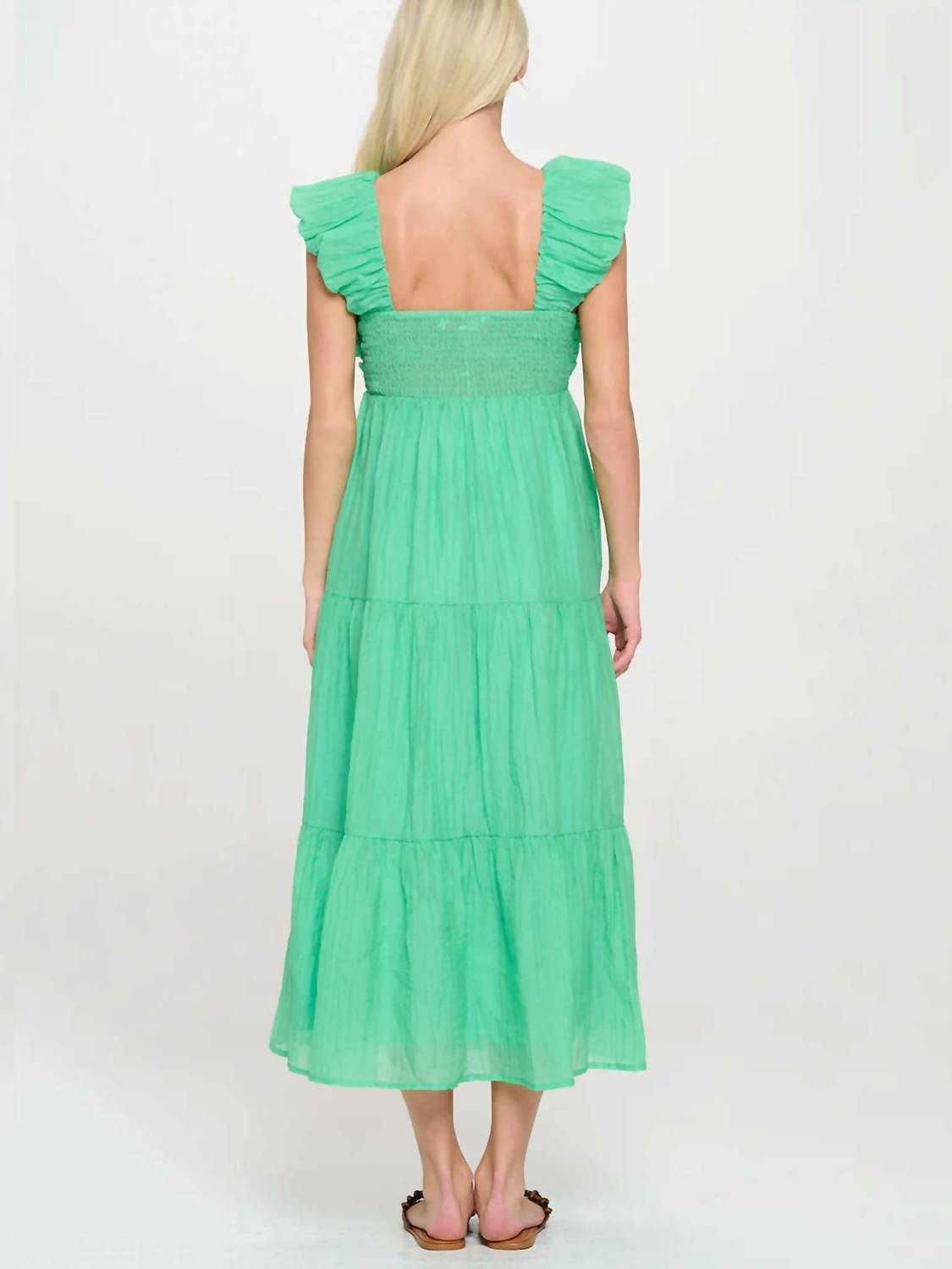 Meet Me in Santorini Breeze Maxi Dress in santorini breeze maxi dress in cypress - women's dress - detail view