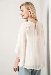 Kori - Lace Patch Scoopneck Blouse