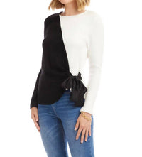 Karen Kane - Long Sleeve Colorblock Satin Bow Top