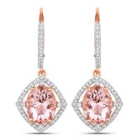 Diana M Jewels - Women's Oval Natural Morganite Stud Earrings (5.53 Ct) - Elegant