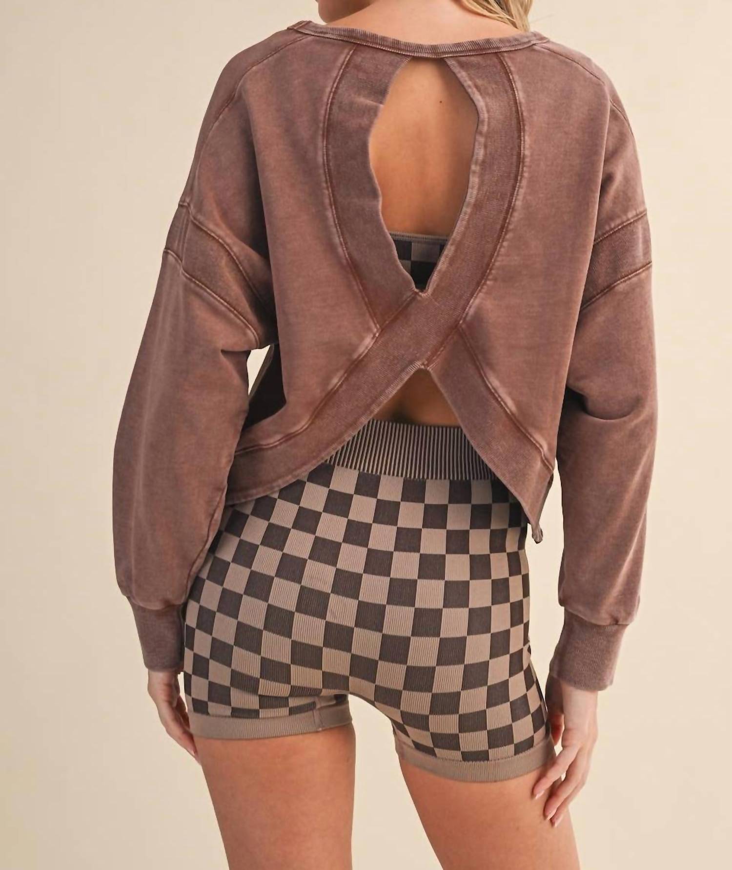 Kimberly C - Cutout Back Layering Sweatshirt