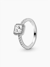 Pandora Women's Square Sparkle Halo Ring in silver - women's jewelry
