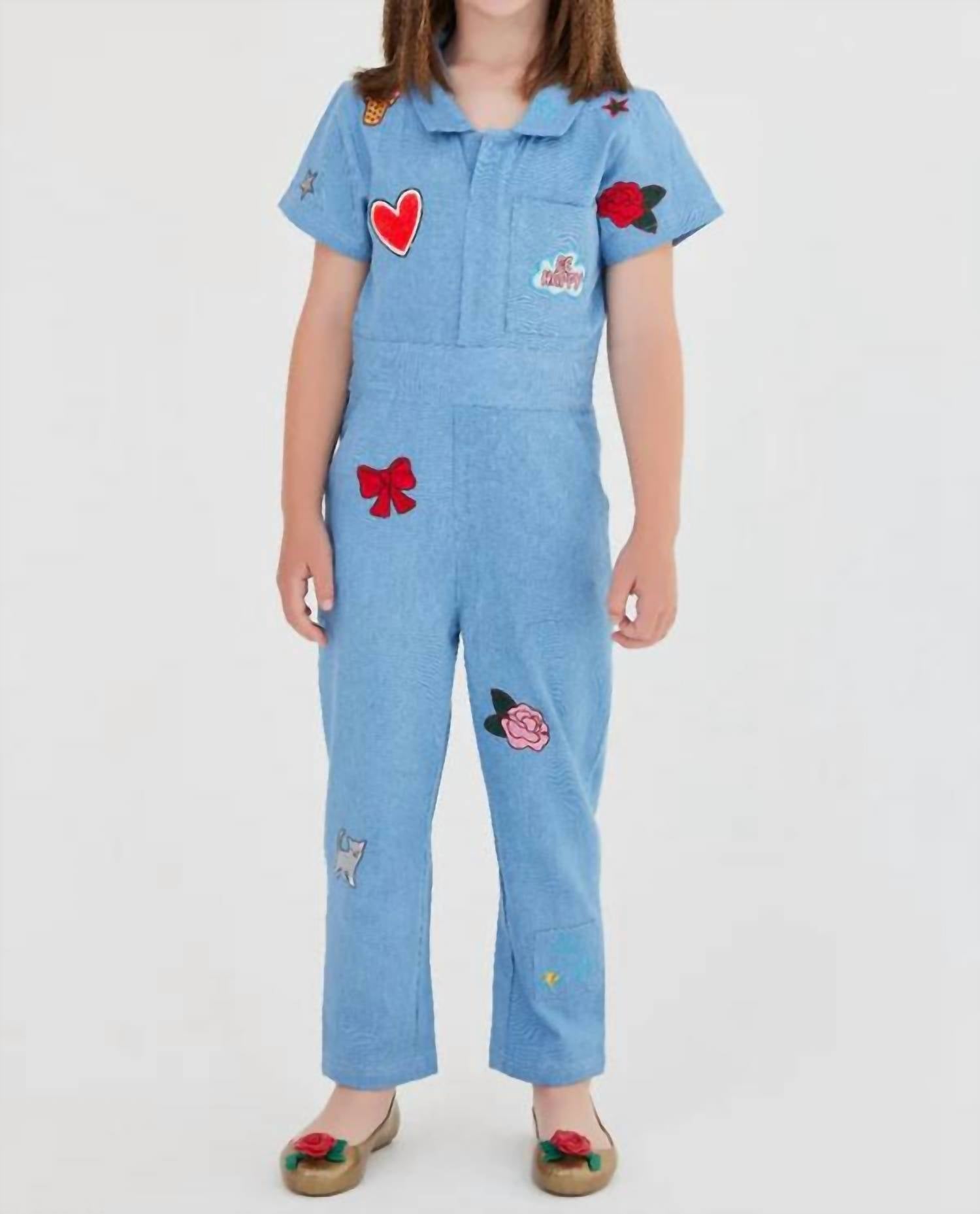 Sasha+Z - Denim Embroidered Jumpsuit
