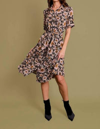 Gilli - Half-Sleeve Floral Midi Dress