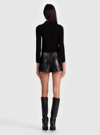 alice + olivia Porla Collared Sweater in black - women's sweater - alternate view