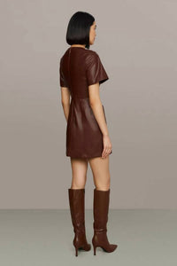 Amur - Joey Leather Mini Dress