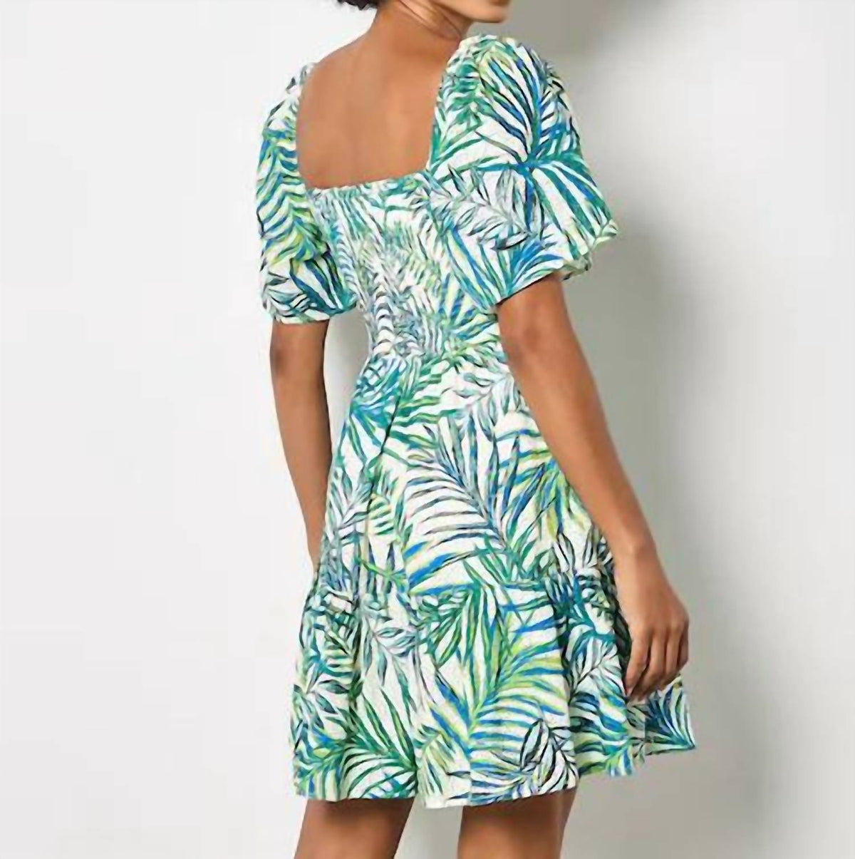 Apricot - Leaf Print Anglaise Dress