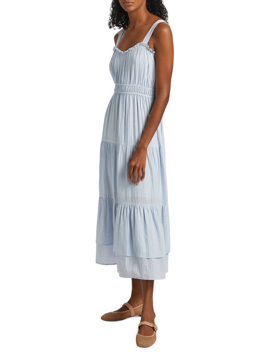 Paige - Persimmon Tiered Shirred Fit Dress