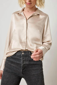 Lilla P - Satin Button Down Shirt