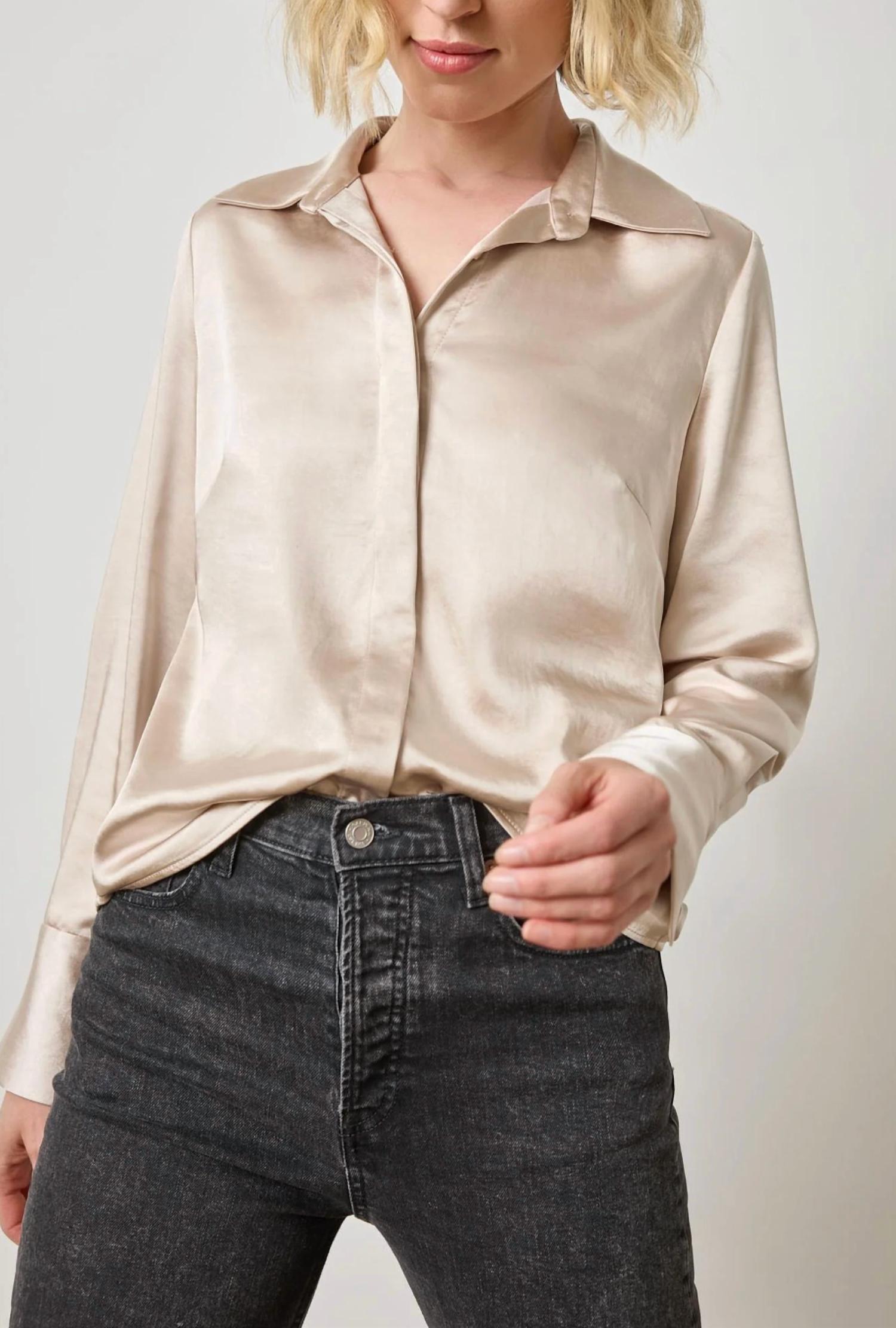 Lilla P - Satin Button Down Shirt