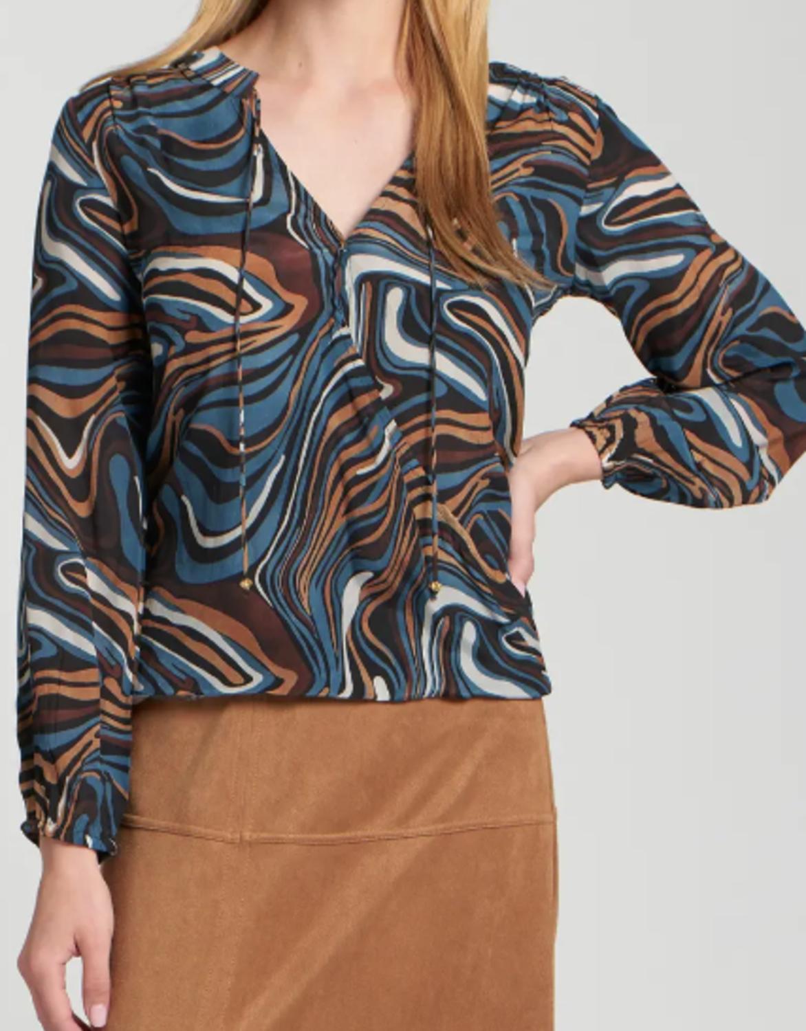 Apny - V-neck Drawstring Top