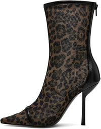 STEVE MADDEN Women's Ashlin Buckled Heels Boots in leopard - women's shoe - alternate view