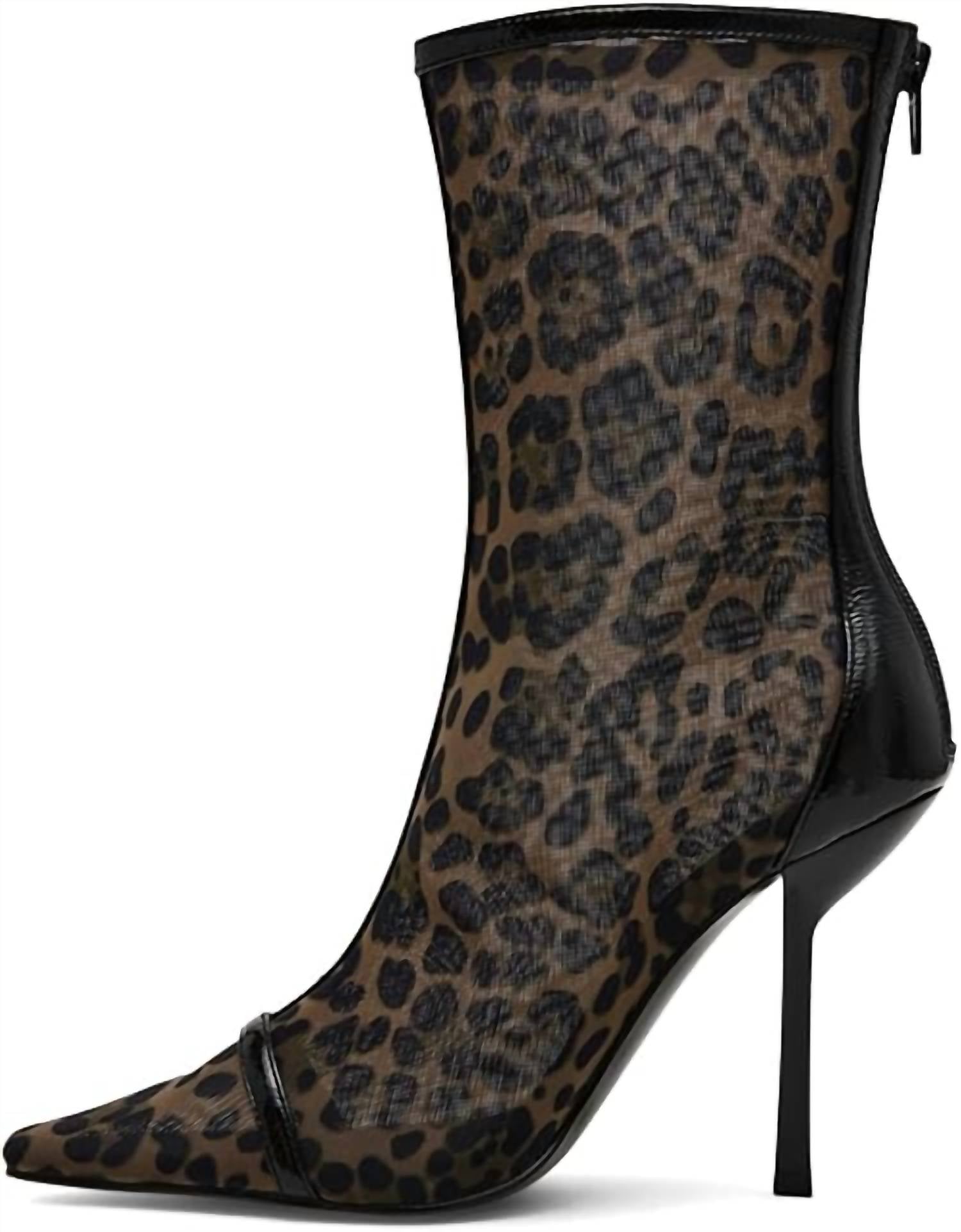 STEVE MADDEN Women's Ashlin Buckled Heels Boots in leopard - women's shoe - alternate view